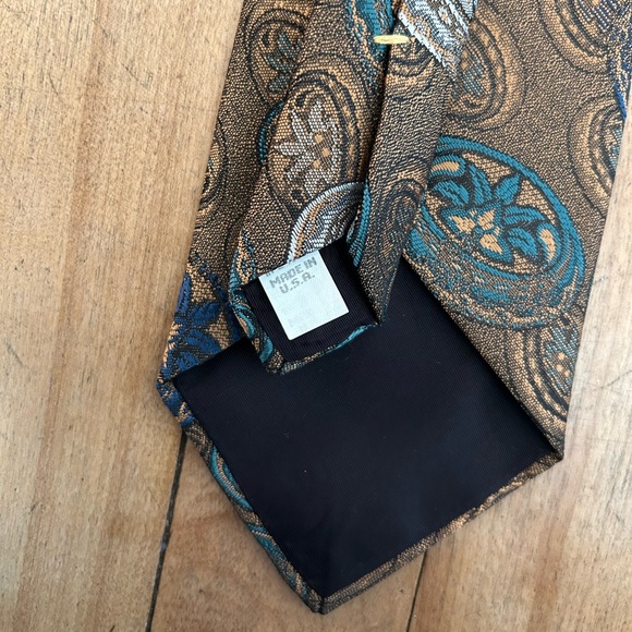 Oscar de la Renta VTG Men's Tie Multicolor Abstract Polyester/Silk Necktie - Picture 3 of 4